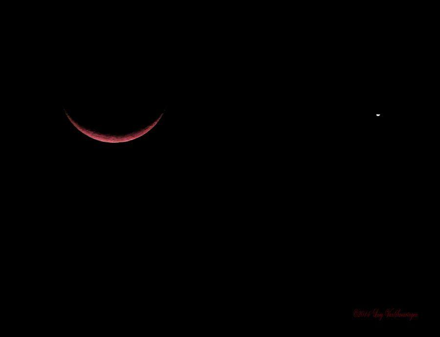 Red Crescent Moon Logo - Red Crescent Moon And Venus Photograph by Lucy VanSwearingen