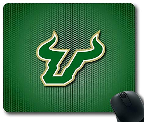 South Florida Bulls Logo - USF South Florida Bulls Logo on Green Rectangle Mouse