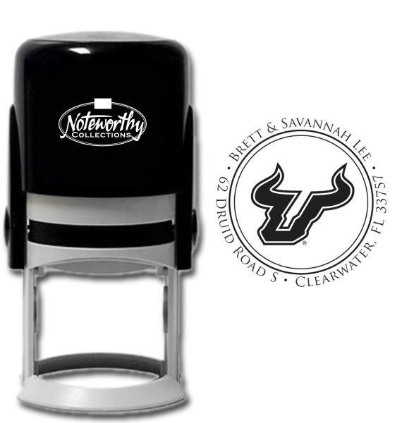 South Florida Bulls Logo - University of South Florida Bulls Logo Round Ink Stamper | PaperStyle