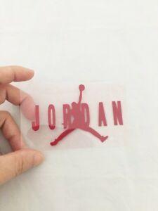 Red Jordan Logo - Red jordan transfer sport logo iron on 9 x6 cm. velvet & glue patch ...