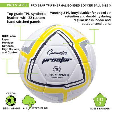 2 Hands -On Sphere Logo - PRO STAR HAND SEWN SOCCER BALL SIZE 3