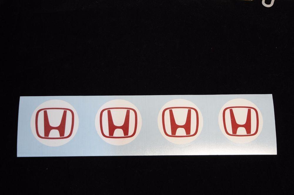 Red and White Car Logo - Center Cap JDM Decal Stickers FOR HONDA RSX CIV. Red Center Caps