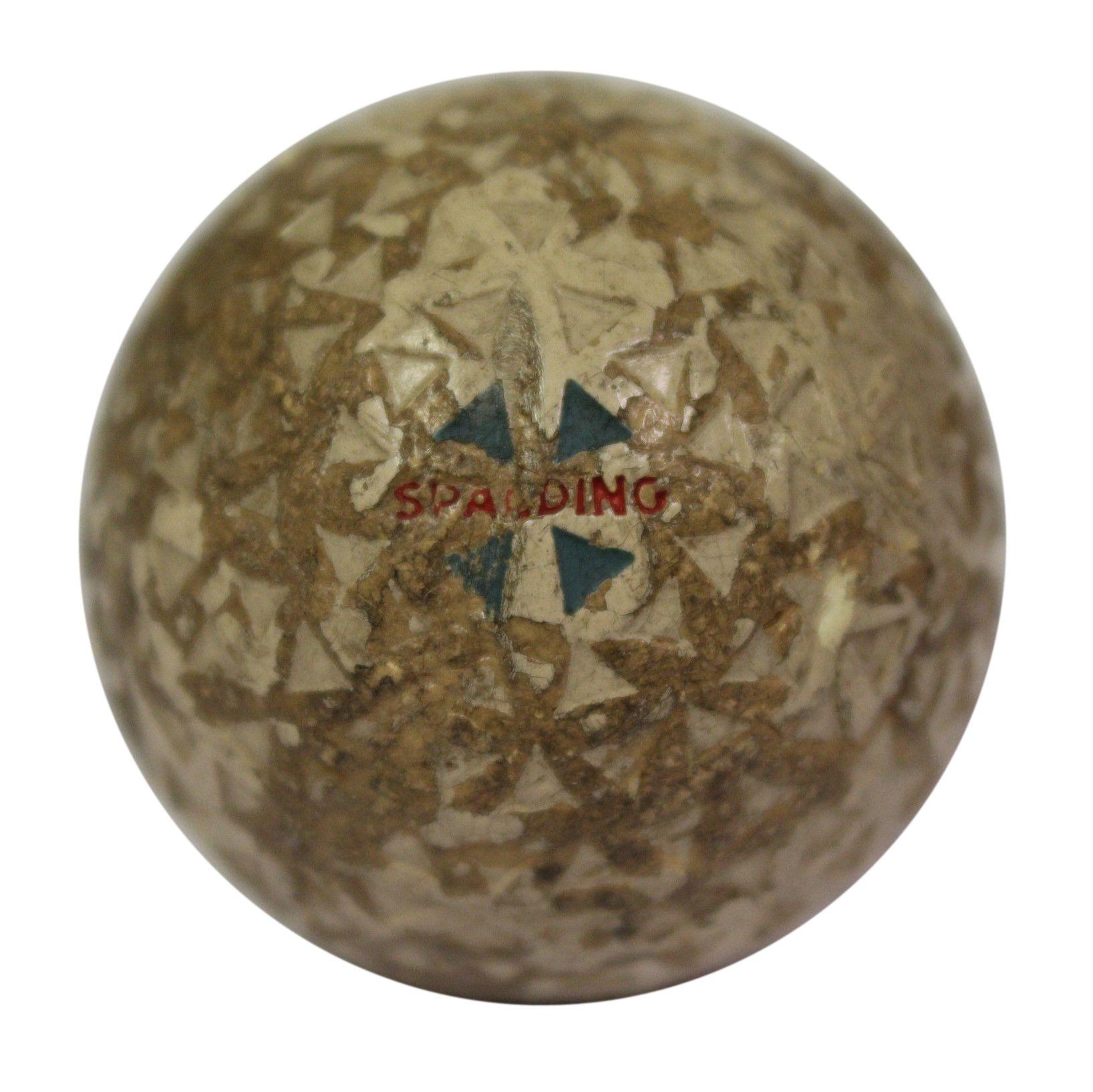 Ball and Blue Triangle Logo - Lot Detail Spalding Blue Triangle Cross Mesh Pattern Golf Ball