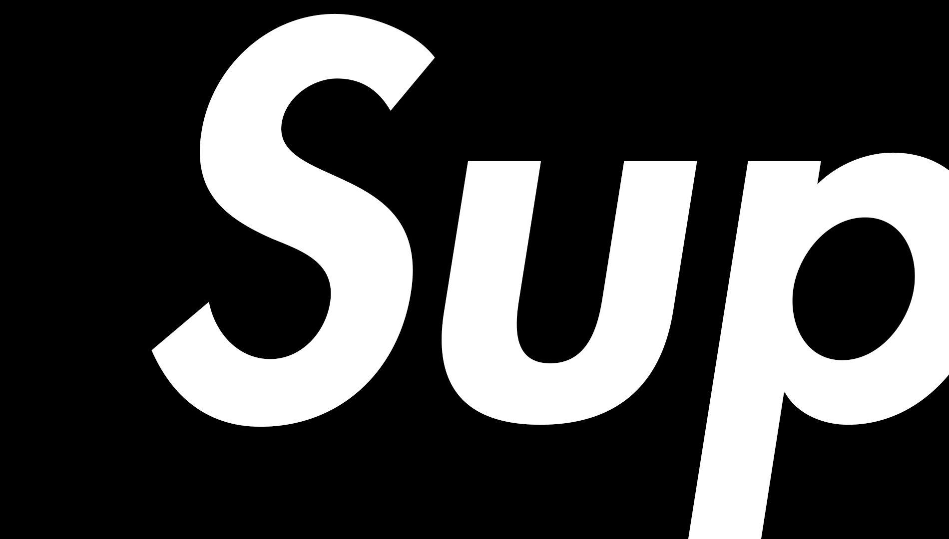 White Supreme Logo - Black And White Supreme Clothing Brand Logo Wallpaper | PaperPull