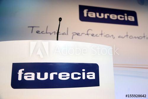 Faurecia Logo - French car parts supplier Faurecia's logo is seen during