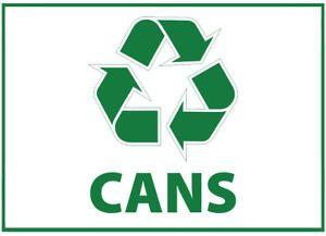 Recycle Cans Logo - Cans Waste Bin Self Adhesive Printed Sticker with Recycle Logo Sign