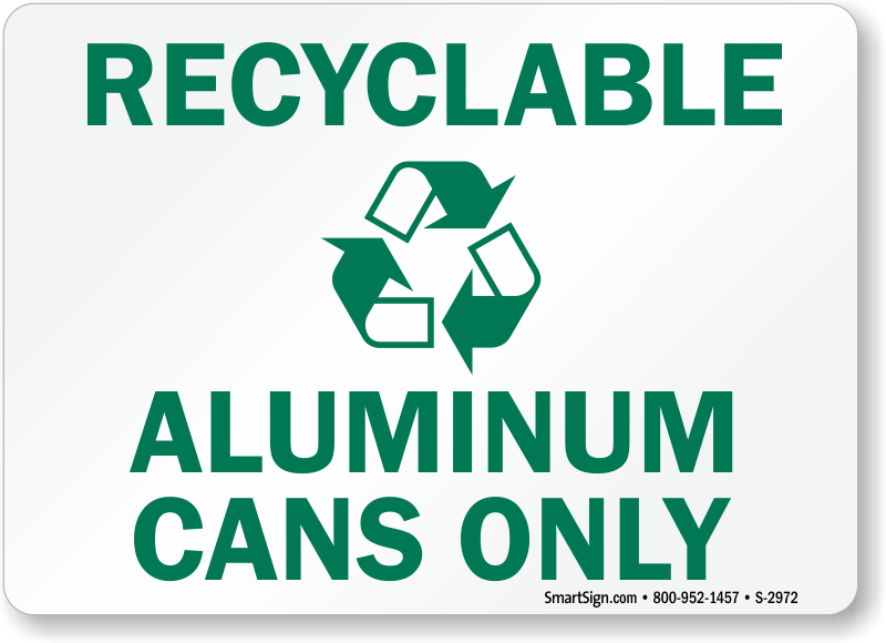 Aluminium Recycling. Recycling sign. Recycle cans. Recycle Aluminium.