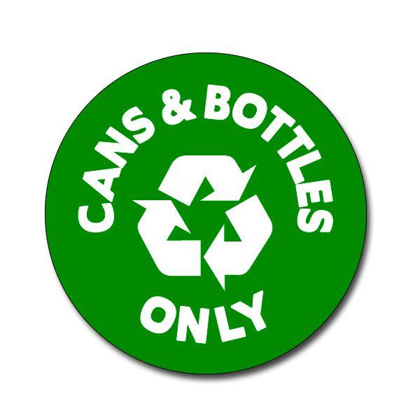 Recycle Cans Logo - AI Rdbin036 01 Color Cans & Bottles Only Recycling 4 Vinyl