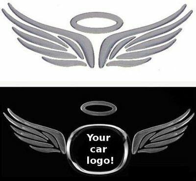 Google Chrome Silver Logo - SELF ADHESIVE STICKER chrome silver halo and angel wings car badge ...