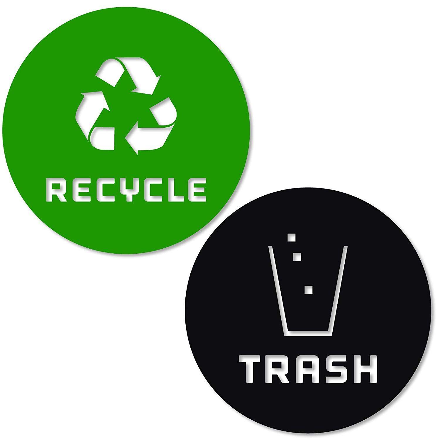 Recycle Cans Logo - Recycle and Trash Sticker Vinyl Modern Logo 2.75 x 2.75 1 ea