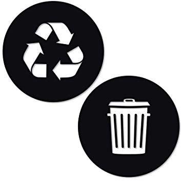Recycle Cans Logo - Recycle and Trash Sticker Logo Style 2 2.75in x2.75in