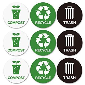 Recycle Cans Logo - Amazon.com: Recycle and Trash bin Logo Stickers - Recycle Sticker ...