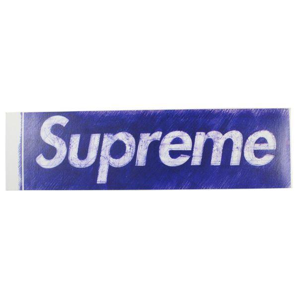 Blue White Brand Name Logo - stay246: SUPREME (shupurimu) pen BOX logo sticker blue white Size ...