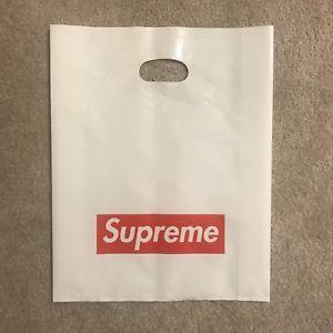White Supreme Logo - 100% AUTHENTIC Supreme Logo White And Red Plastic Shopping Bag | eBay