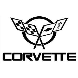 White Corvette Logo - Corvette C5 Chevy Emblem Vinyl Car Logo Decal by decalstick | black ...