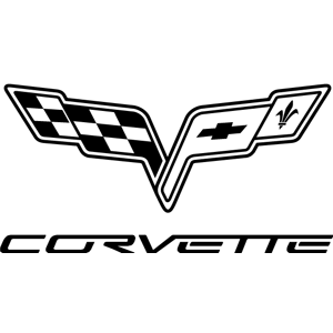 White Corvette Logo - In the garage vinyl decals for race cars