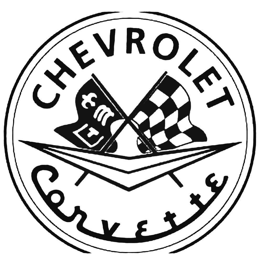 White Corvette Logo - Corvette Logo Decal Sticker