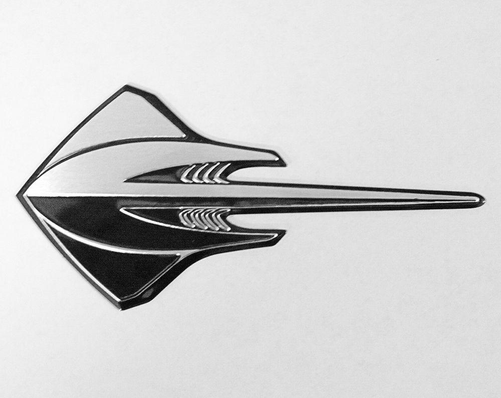 White Corvette Logo - C7 Corvette Stingray 2014+ Emblem - Black & Silver Stamped Aluminum ...