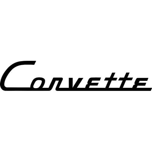 White Corvette Logo - Vintage Corvette Logo Decal - VINTAGE-CORVETTE-LOGO | Thriftysigns