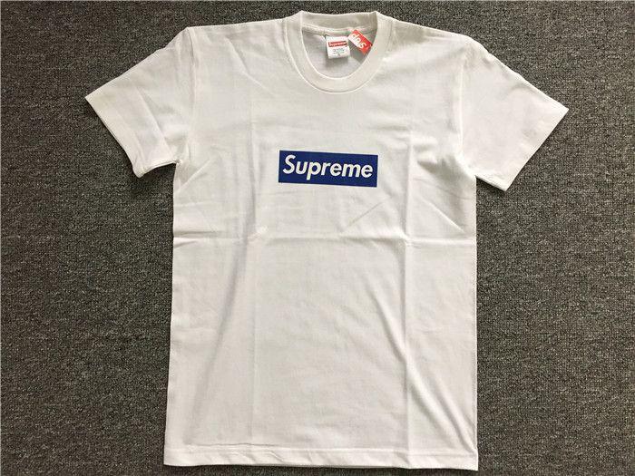 White Supreme Logo - Supreme White T Shirts With Blue Box Logo, T Shirts & Polos