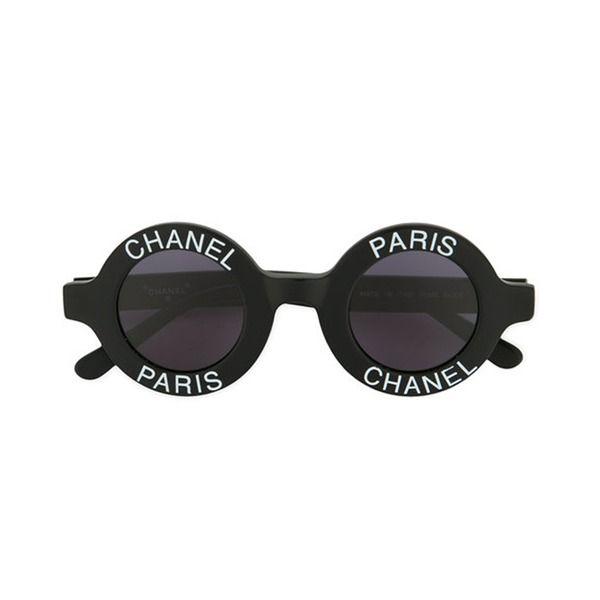 Large Chanel Logo - Chanel -Vintage - Round Logo Sunglasses - Semaine