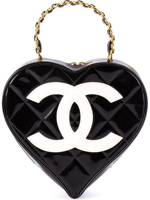 Chanel Vintage Logo - Shop Chanel Vintage logo heart clutch. handbags