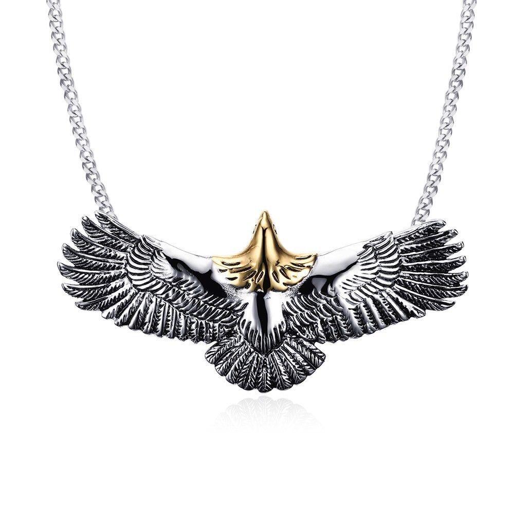 Skyhawk Bird Logo - Vintage Flying Eagle Pendant Necklace Hawk Skyhawk Bird Tribal Men ...