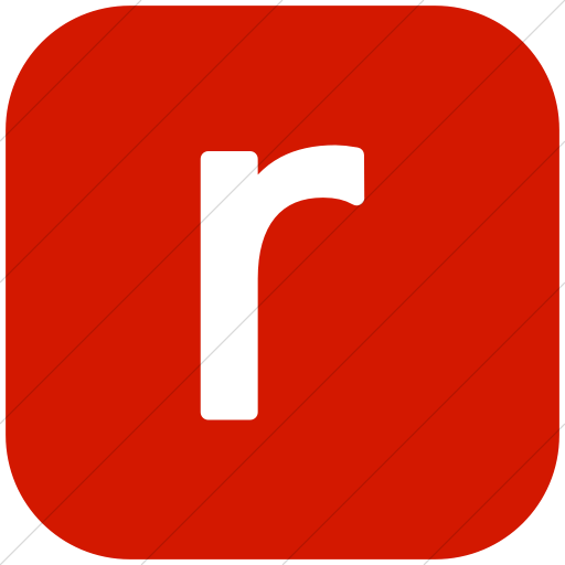 Red Square White R Logo - IconsETC » Flat rounded square white on red alphanumerics lowercase ...
