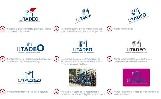 Uso Logo - Uso del logo. Usos incorrectos. Universidad de Bogotá Jorge Tadeo