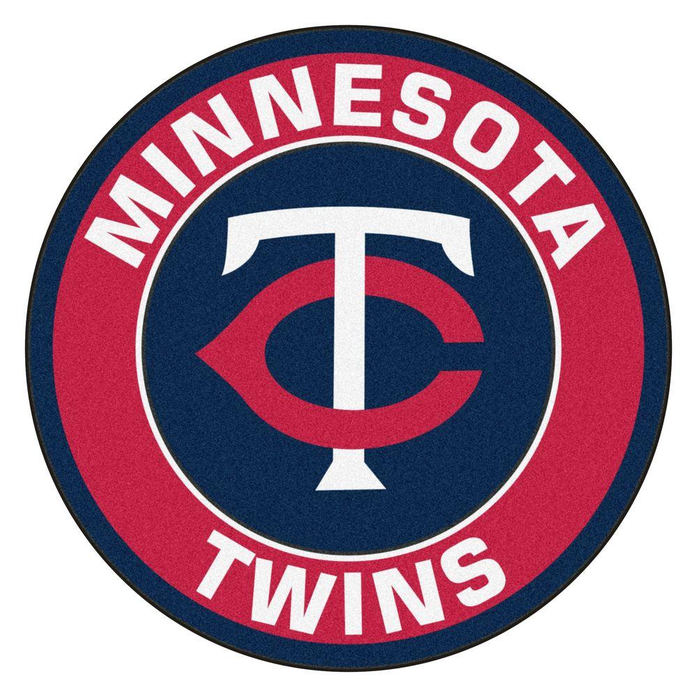 Twins Logo - FANMATS MLB Minnesota Twins Red 2 ft. x 2 ft. Round Area Rug-18142 ...