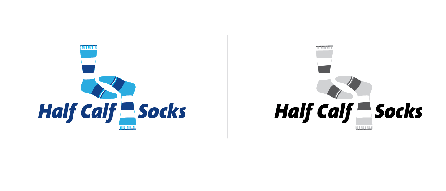Socks Company Logo - Bold, Playful, Retail Logo Design for Half Calf Socks by Diseno ...