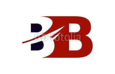 Box Letter Logo - BB Red Negative Space Square Swoosh Letter Logo | Buy Photos | AP ...