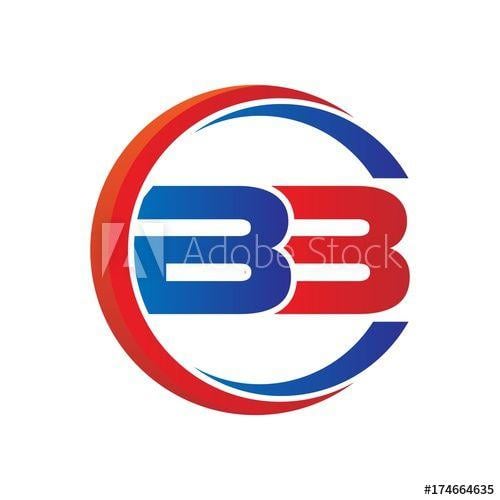 Red Bb Logo - bb logo vector modern initial swoosh circle blue and red this