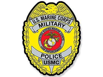 USMC MP Logo - Amazon.com: American Vinyl Yellow USMC Police Badge Shaped Sticker ...