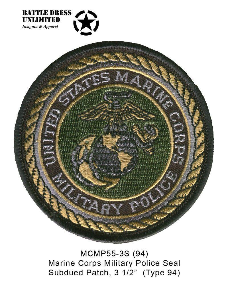 USMC MP Logo - Marine Corps Military Police Combat Subdued Patch, USMC MP MPI