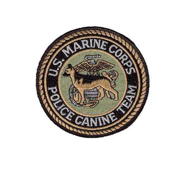 USMC MP Logo - USMC Marine Corps Military Police MP Canine Team Patch w/ Hook