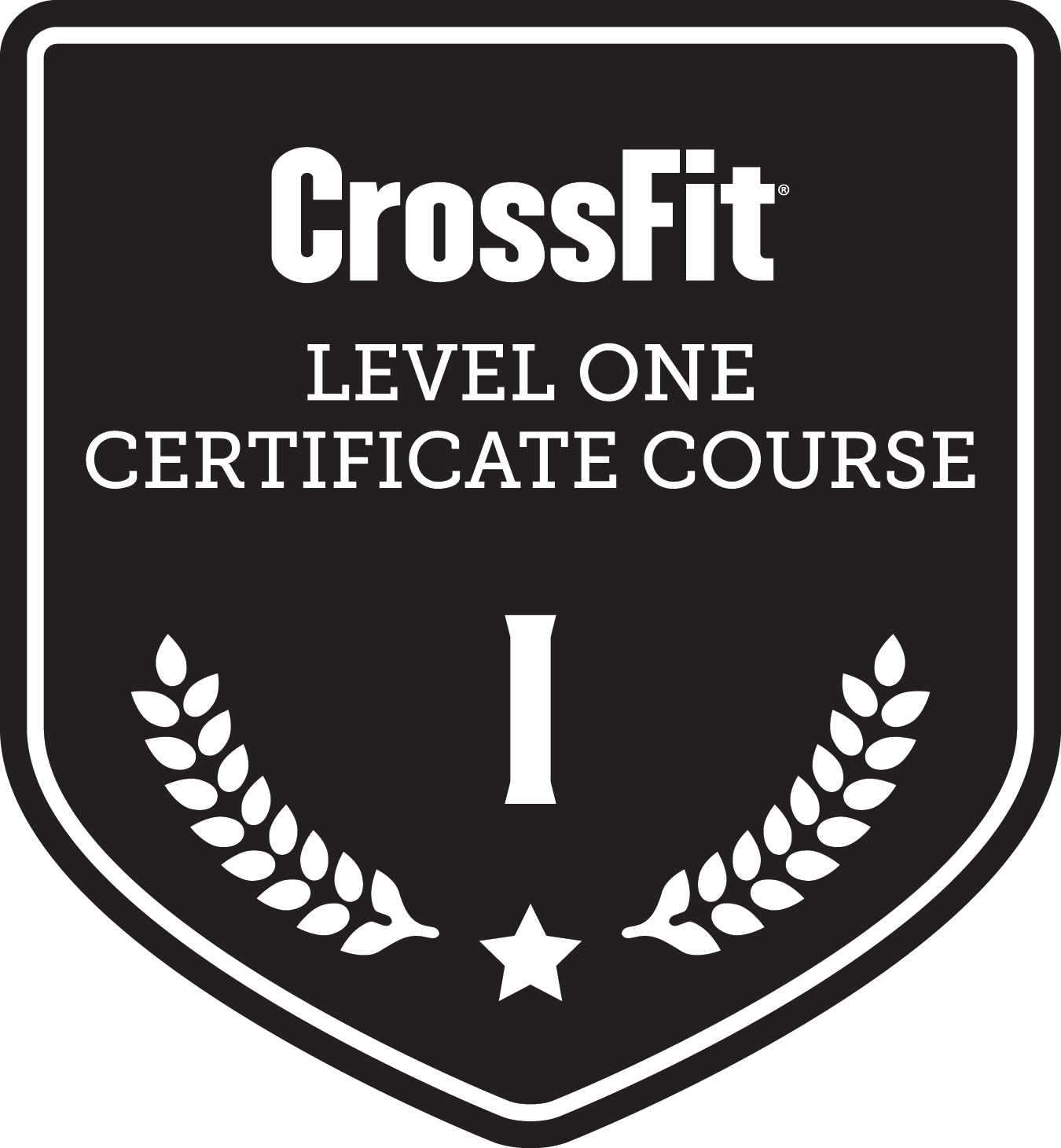 Black and White and 1 Logo - CrossFit Level 1 Certificate Course