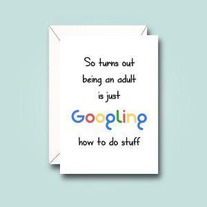 Adult Funny Google Logo - Googling Birthday Card Friend Logo Google Adult