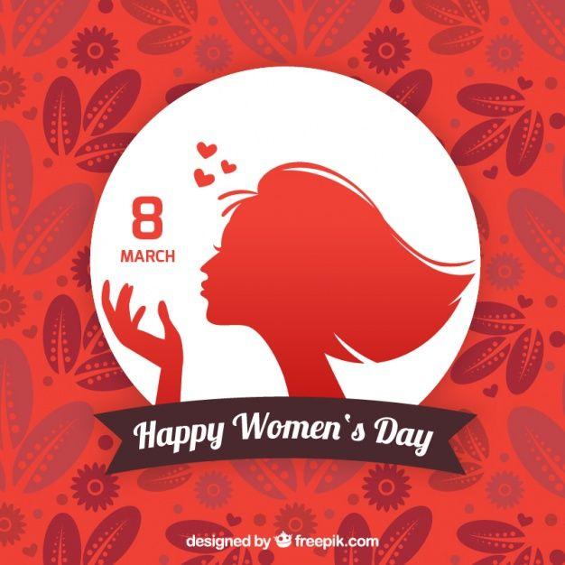 Red and White Circle Brand Logo - Red floral background with white circle for women's day Vector ...