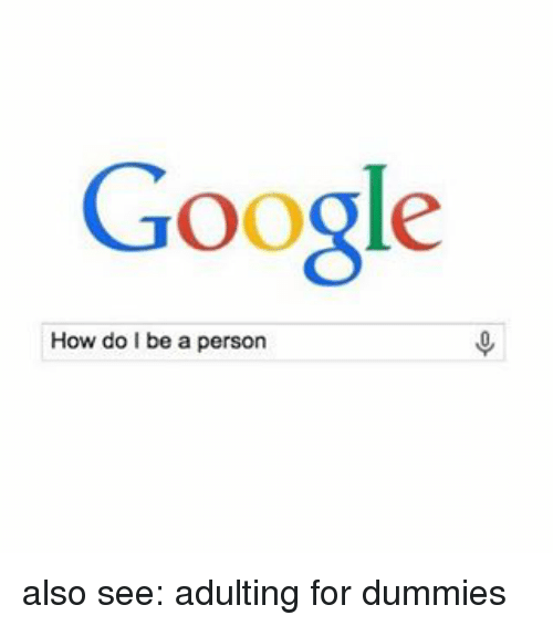 Adult Funny Google Logo - Google How Do Be a Person Also See Adulting for Dummies. Funny Meme