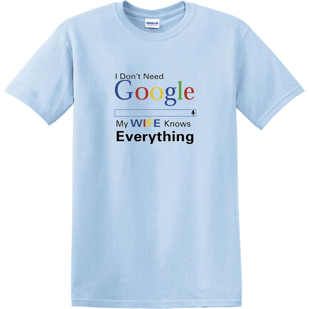 Adult Funny Google Logo - Funny Proud Of Wife Adult's T Shirt She Knows Everything Tee For Men