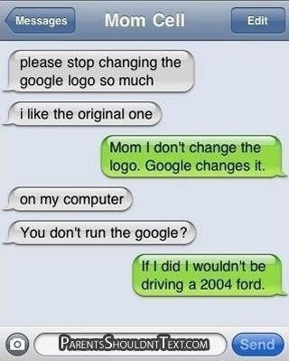 Adult Funny Google Logo - Funny text mum. Interesting. Funny texts, Funny