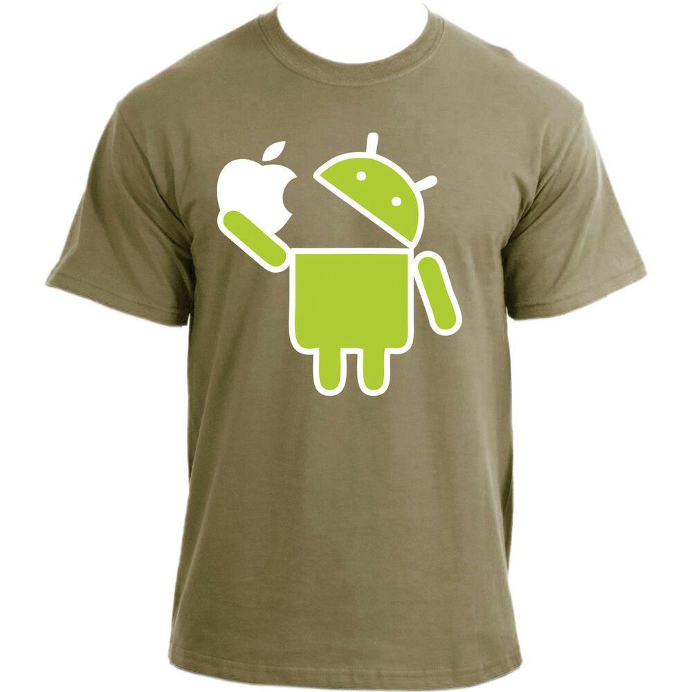 Adult Funny Google Logo - Android Robot Eats Apple Funny Google Droid Parody Humor Geek T ...