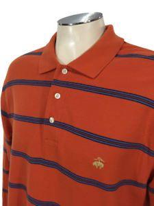 Blue Brooks Brothers Logo - Brooks Brothers Logo Polo Shirt L Orange Blue Stripe Long Sleeve ...
