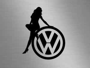 Sexy VW Logo - Sexy Lady Girl VW Volkswagen Camper Van Car Golf Beetle Vinyl ...