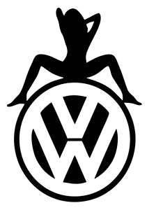 Sexy VW Logo - 2 x VW Sexy Lady Badge Camper van Beetle Transporter logo vinyl ...
