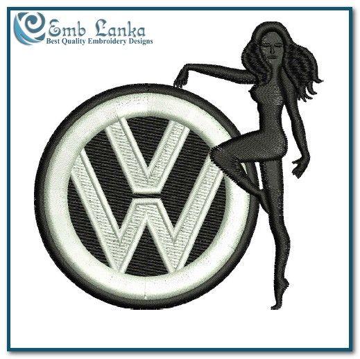 Sexy VW Logo - Fun Volkswagen Lady Girl Logo Embroidery Design