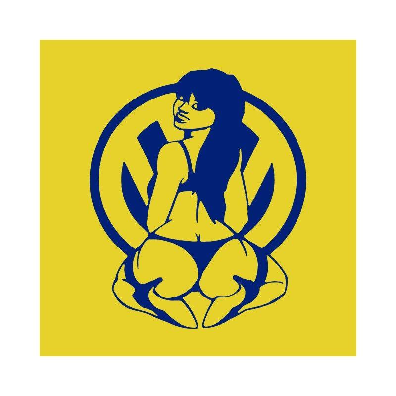 Sexy VW Logo - T-shirt volkswagen sexy girl jaune