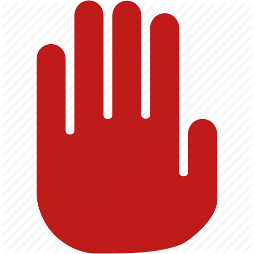Red Hand Logo - Cancel, danger, error, forbidden, red hand, stop signal, terminate icon