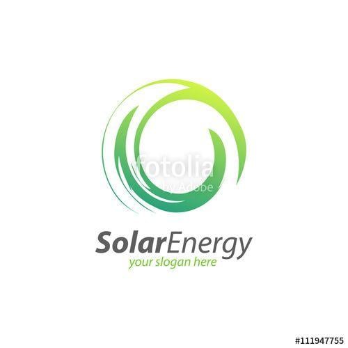 Green Energy Logo - Abstract Circle Solar Technology Logo. Solar energy logo design